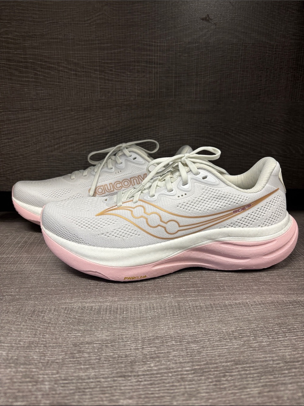 Women's Saucony Ride 19 Running & Training Shoes (White/Silk) - Size 10